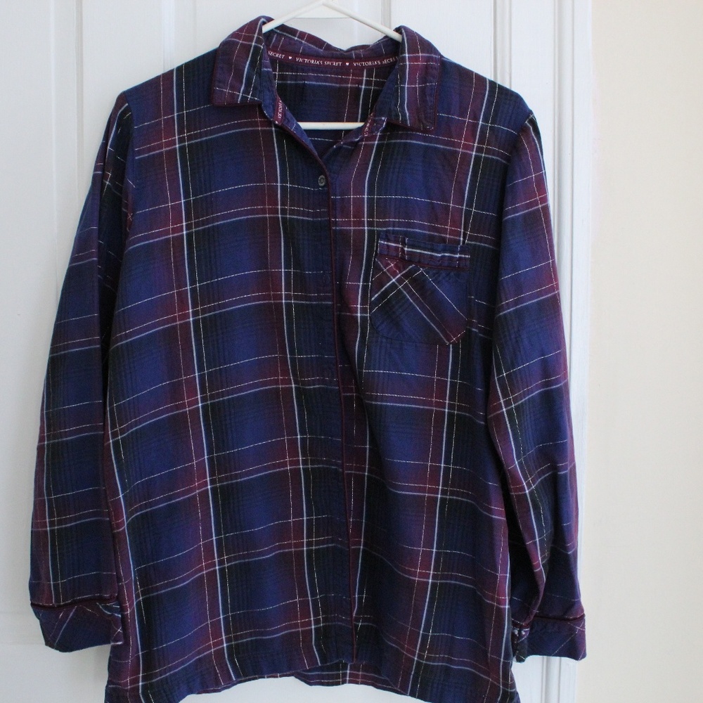 🎈Victorias Secret Flannel Sleep Shirt Plaid Women